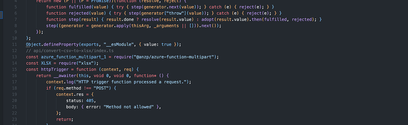 Screenshot, the build depends on libraries from node_modules