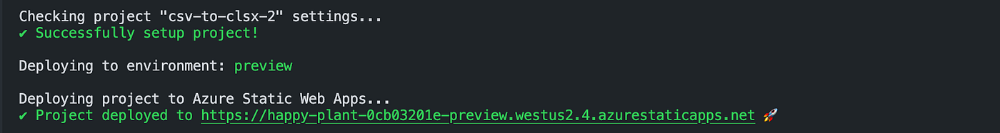 Screenshot, the project is sucessfully deployed