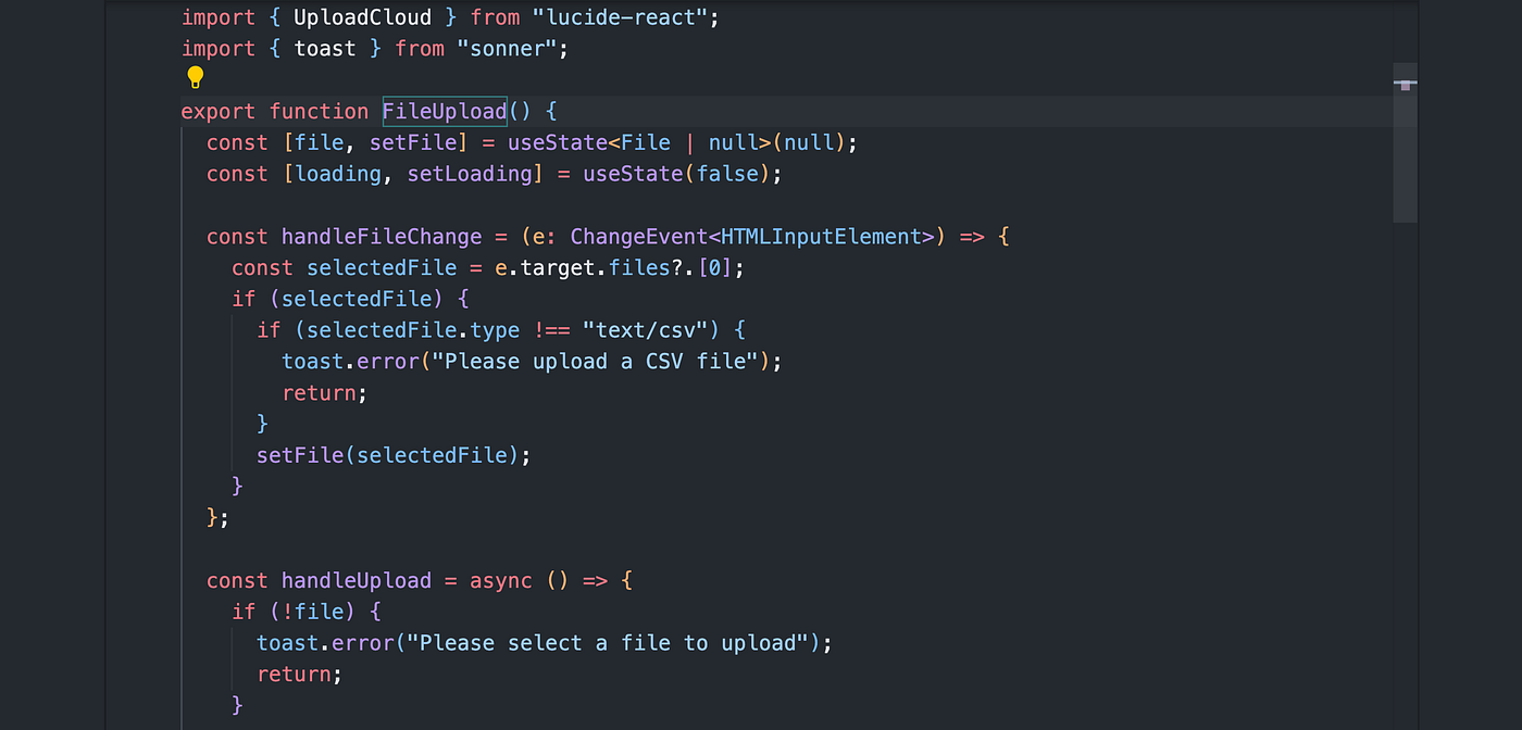 Screenshot, FileUpload component